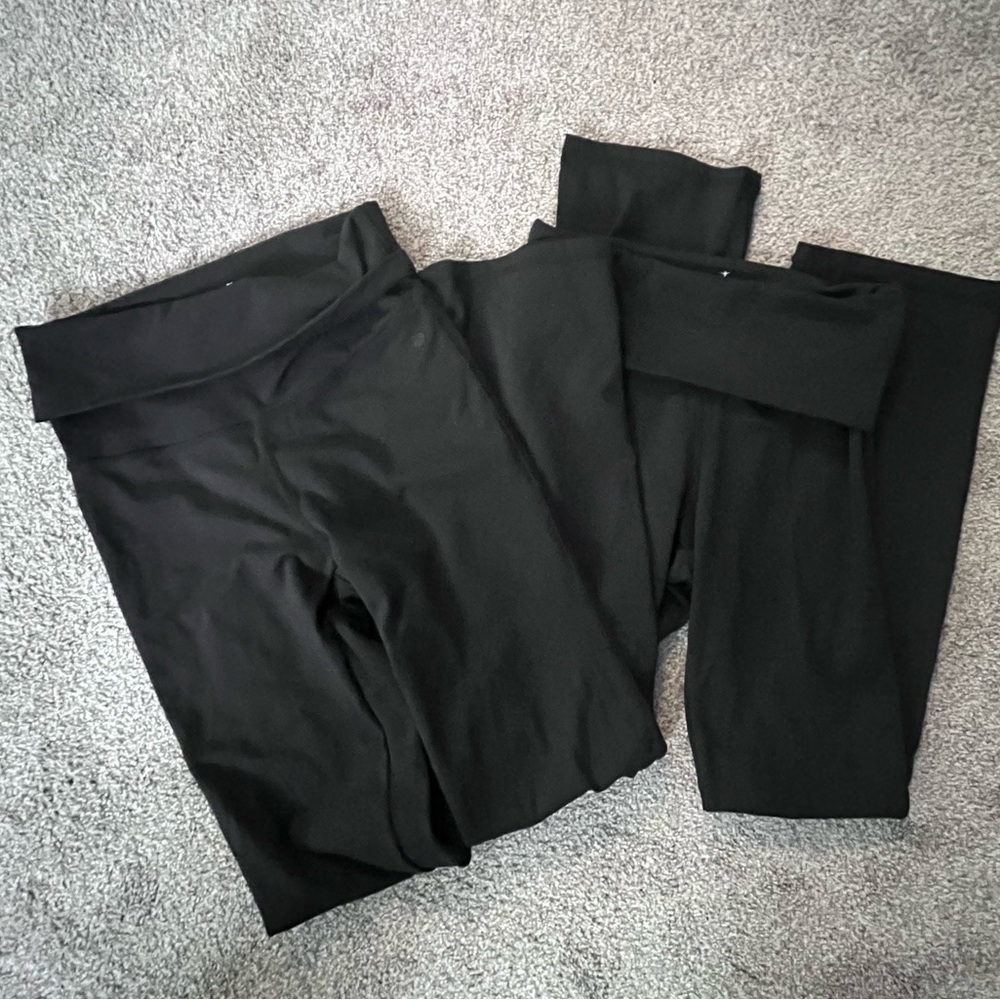 3 pairs | Danskin Black fold over yoga pants bundle